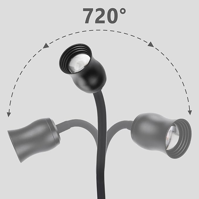 Aquarium Focus Light for Open Fish Tank Indoor LED Light Big Clip Lamp Adjustable Focus (White-Yellow with Timer)