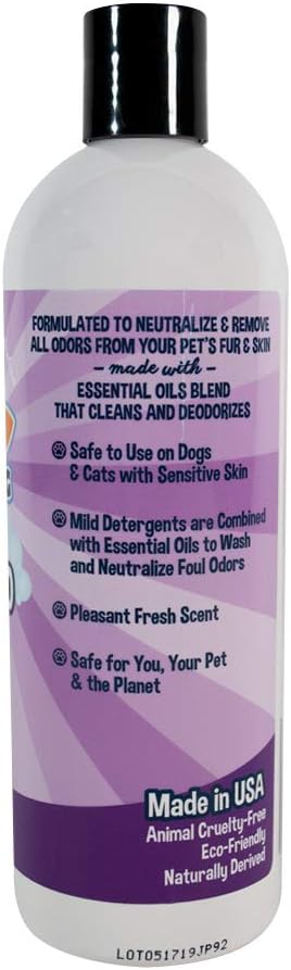 Bodhi Dog Skunk Shampoo - Odor Remover with Essential Oils for Dogs & Cats - Cleans, Deodorizes & Eliminates Skunk Smell - Gentle on Skin & Suitable for Pets of All Sizes - Made in USA (16 Fl Oz)