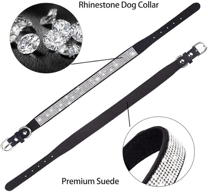 Rhinestone Dog Collar for Small Dogs, Bling Diamond Fancy Crystal Glitter Pretty Jewel Pet Puppy Collars for XXS XS Small Medium Large Breed Girl Dogs Female Cats Kitten, Red XSmall