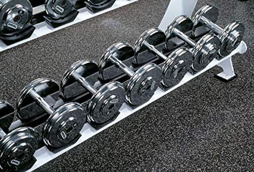 American Floor Mats 1/4in (7mm) Thick 10% Blue/Grey 4' x 14' Heavy Duty Rubber Rolls, Protective Exercise Mats, Home Gym Rubber Flooring