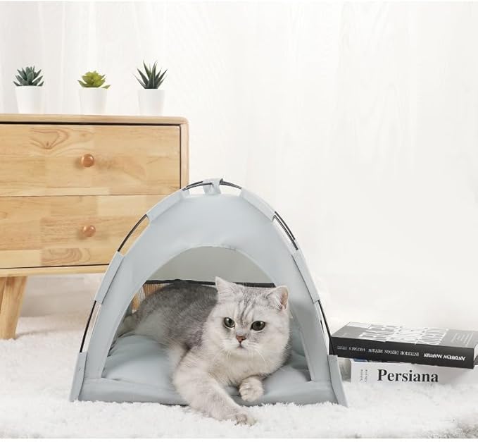 Cat Tent – Lightweight & Breathable Waterproof Shelter Designed for Indoor/Outdoor Adventures, Giving Your pet Safe Outdoor Exploration Joy. (Slate Gray, 15.7×15.7 in)