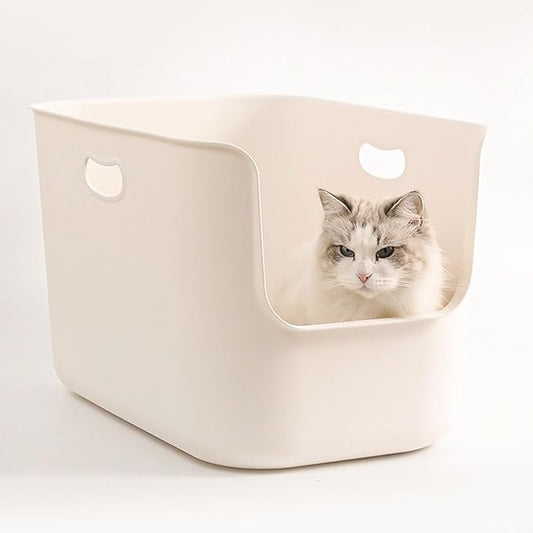 SpaceTime Extra Large Litter Box with High Sides,22.64"×14.76"×13.98" XL Multi Cat Litter Pan for Kitty,Cat Boxes for Indoor Cats,Jumbo Litter Boxes for Big Cats,Anti-Splashing,Easy to Clean