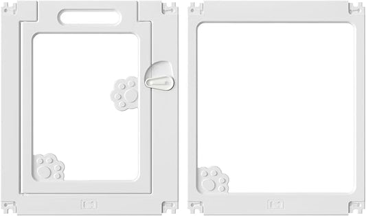 Acrylic Clear Dog Play Pen Indoors, Puppy Playpen with Door for Small Dogs Puppies, Transparent Plastic Pet Playpen Cage Fence Crate Kennel for Cat Kitten Rabbit Bunny Ferret etc (White-2 Panels)