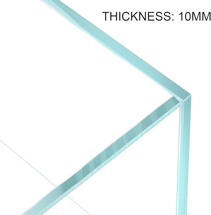 39 Gallon Tall Rimless Aquarium, Ultra Clear Low Iron Large Fish Tank, L19.7×W19.7×H23.6 Glass Thickness 10mm with EVA Foam Leveling Mat