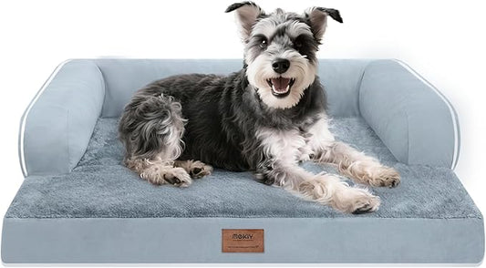 Small Dog Bed Waterproof Orthopedic Dog Beds for Medium Sized Dogs Comfy Pet Cat Bed with Sides, Washable Removable Cover