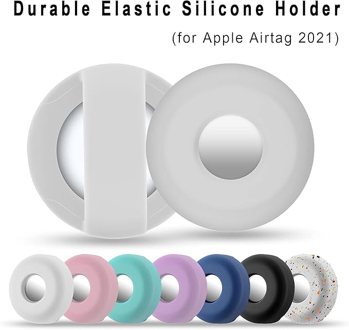 Airtag Holder for Dog Collar, Cibaabo Silicone Air Tag Case Cover Compatible with Apple Airtags for 0.8-1.2inch Cat Pet Collar Harness Loop