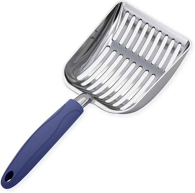 WePet Cat Litter Scoop, Aluminum Alloy Sifter, Kitty Metal Scooper, Deep Shovel, Long Handle, Poop Sifting, Kitten Pooper Lifter, Durable, Heavy Duty, for Litter Box