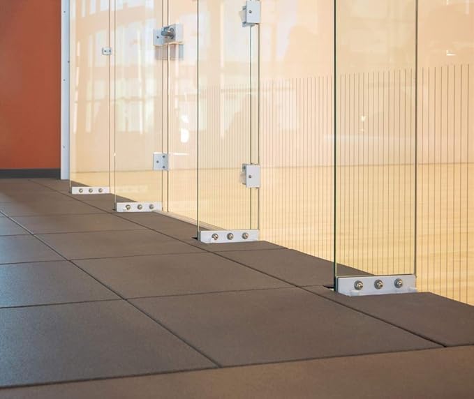 American Floor Mats - Extreme Rubber Gym Tiles - 1 Inch Thick Colorful Rubber Gym Mats - Superior Shock and Sound Absorbing Mats - 35% Gold/Grey/White 4 Mat Pack (Covers 16 Sq Ft)