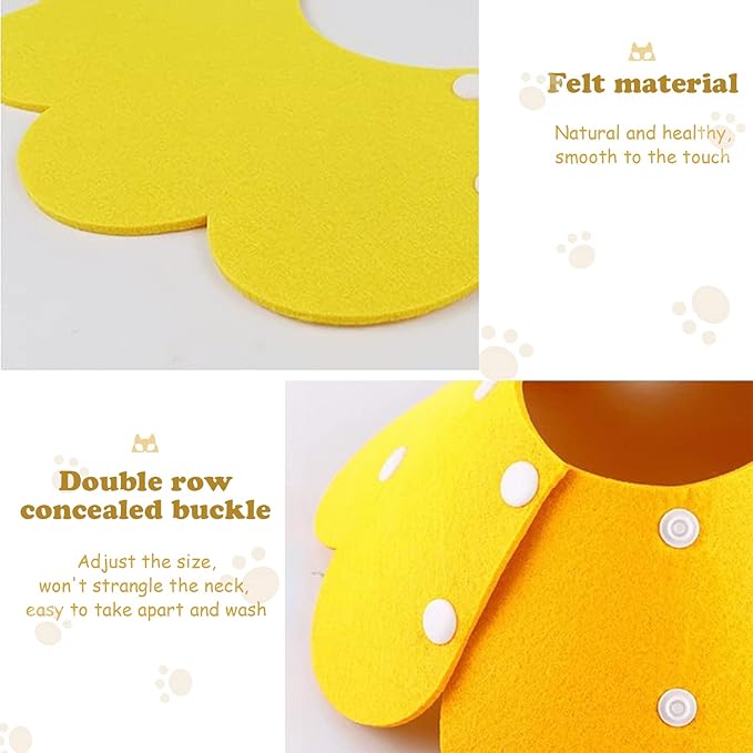 3-Pack Cat Recovery Collar - Sunflower Neck Cone, Anti-Licking, Prevents Biting & Scratching (Pink, Orange, Yellow) (M)