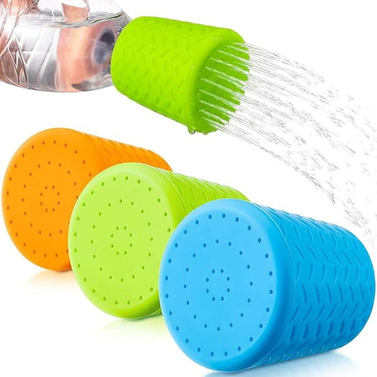 3 Piece Portable Outdoor Shower for Dogs Bottle Attachment Outdoor Sprayer Accessory for Most Plastic Water Bottles, Suitable for Bathing Pets During Outdoor Activities Camping.(Orange+Blue+Green)