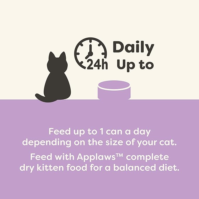 Applaws Natural Wet Kitten Food in Broth, Limited Ingredient, No Additives, Kitten Food Variety Pack in Broth (6 x 2.47oz Cans)