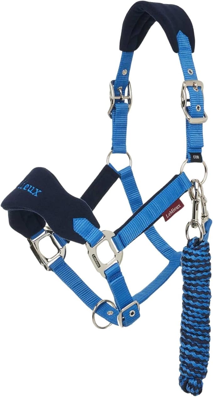 LeMieux Vogue Fleece Headcollar - Halter & Leadrope - Extra Padding, Adjustable at Curb and Poll Strap