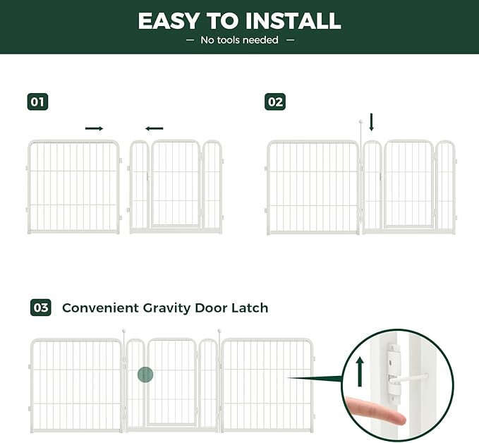 FXW Rollick Unleashed Dog Playpen for Indoor, Yard, RV Camping, 24 inch 8 Panels for Small and Puppy Dogs, White│Patented