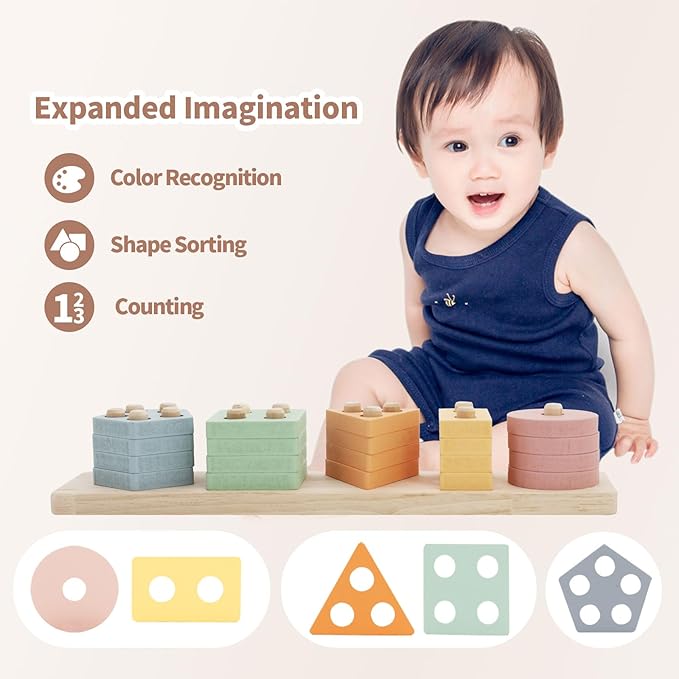 Baby Toys 6 to 18 Months, 8 in 1 Montessori Toy Set, Educational Learning Toy for Toddlers Babies Sensory Toys Newborn Infant Gifts for Boys & Girls