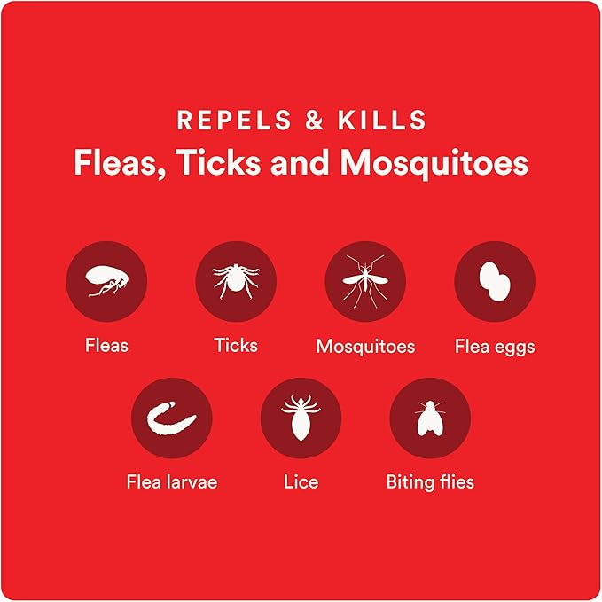 Ultra Flea And Tick Prevention For Dogs - Dog and Puppy Treatment and Control - Mosquito Repellent - Medium, Fast Acting Waterproof Topical Drops, 4 Month Supply