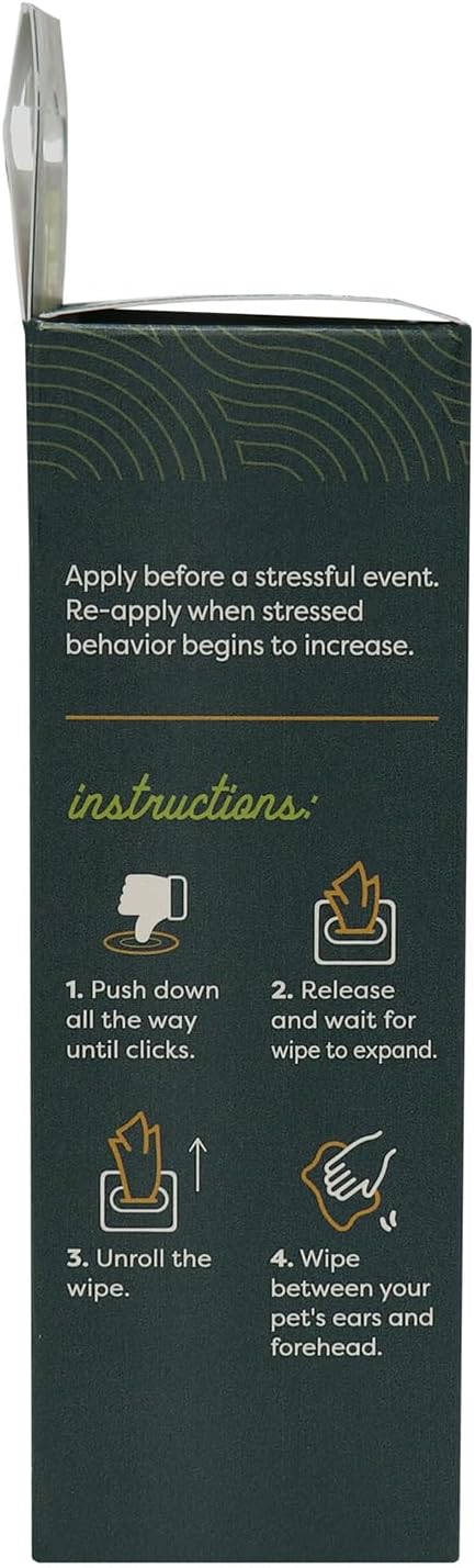 Calming Wipes with Pheromones for Cats and Dogs, On The Go Wipes Helps Reduce Stressful Behavior, 0.15 Ounce