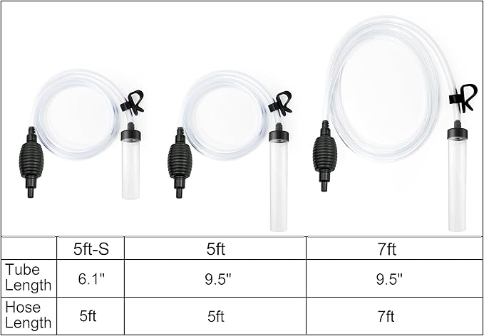5ft Aquarium Siphon Vacuum Cleaner for Fish Tank Cleaning Gravel & Sand