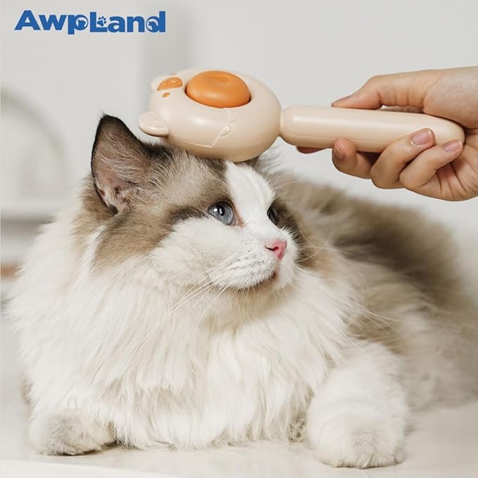Cat Brush for Short or Long Haired Cats Dogs Rabbits, Cute Dog Brush with Release Button for Massage and Removes Loose Fur