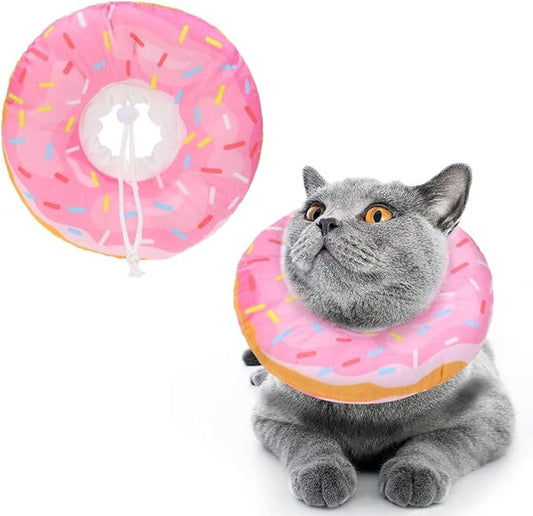 BINGPET Soft Donut Cat & Small Dog Recovery Collar, Adjustable Protective Pet Cone After Surgery