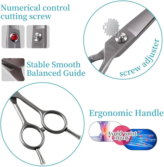 4.5" Curved Dog Scissors for Grooming Face and Paws with Safety Round Tip for Small Dogs Face Paw Ears Trimmer Professional Small Cat Grooming Shears (4.5" Curved, Gray)