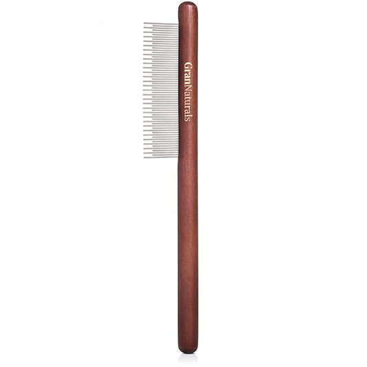 GranNaturals Wooden & Metal Pet Comb for Detangling Hair, Grooming Fur, Dematting for Large and Small Dogs, Long & Short Haired Cats