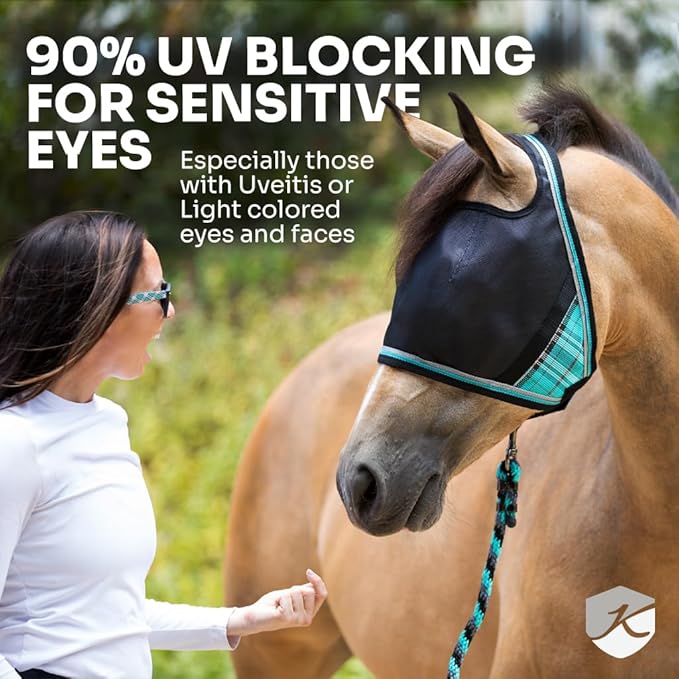 Kensington 90% UV Fly Mask CatchMask UViator - Without Ears & Forelock Freedom Web Trim Size: Medium Color: 165 - Merlot