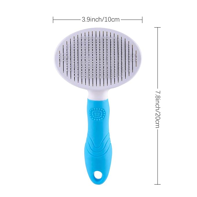 Cat Self Cleaning Slicker Brush, Pets Skin Friendly Grooming Brushes for Shedding Dogs Cats Hair Easy to Remove Loose Undercoat with Long or Short Hairs Pet Massage Tool for All Hair Type- UPGRADED