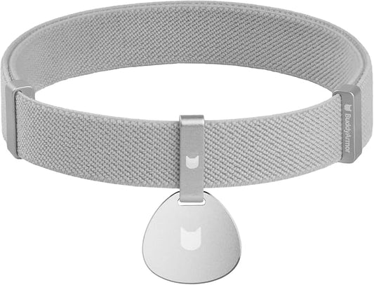 Safety Cat Collar and ID Tag Set - Elastic Quick Release Non Breakaway Personalized Anodized Aluminum Engraved Pet Name Tag, Lightweight for Kitten Small Large Cats