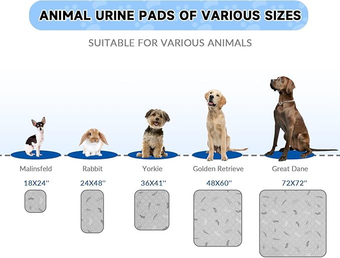Sunheir Washable Pee Pads for Dogs Extra Large 48" x 60" 2-Pack, Reusable Puppy Pads Pet Training Pads for Dog Playpen Indoor, Waterproof Dog Pee Pads for Puppy Playpen, Whelping Pad - Deep Grey