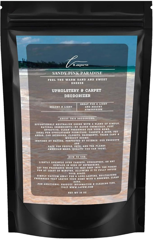 Sandy Pink Paradise Carpet Freshener Powder 16 oz | Powerful Odor Eliminator for Home | Upholstery Deodorizer | Carpet Deodorizer | Pet Urine | Cat Litter Box | Pink Sands Fragrance