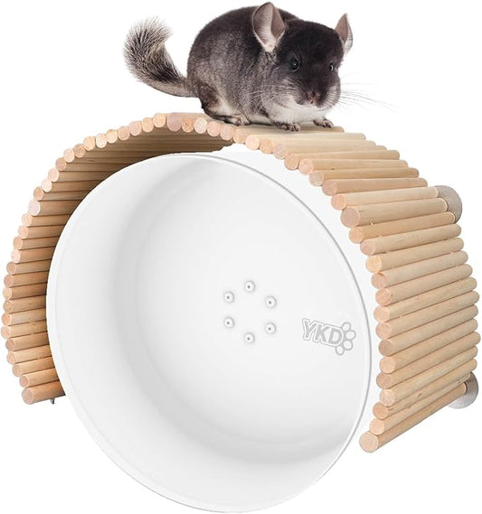 YKD Chinchilla Natural Birch Wood Flexible Platform Toy, Chinchilla Running Wheel Fence, Small Animal Climbing Toys for Guinea Pig Rabbit Hamsters Gerbils Rat and Other Small Animals
