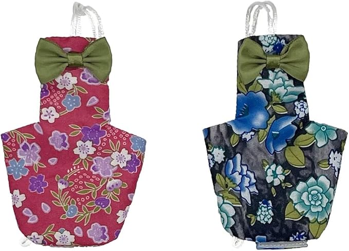 2 PCS Star Parrot Clothes for Birds Red&Balck Reusable Canary Birds Boutique Flyper Adjustable Bird Diape