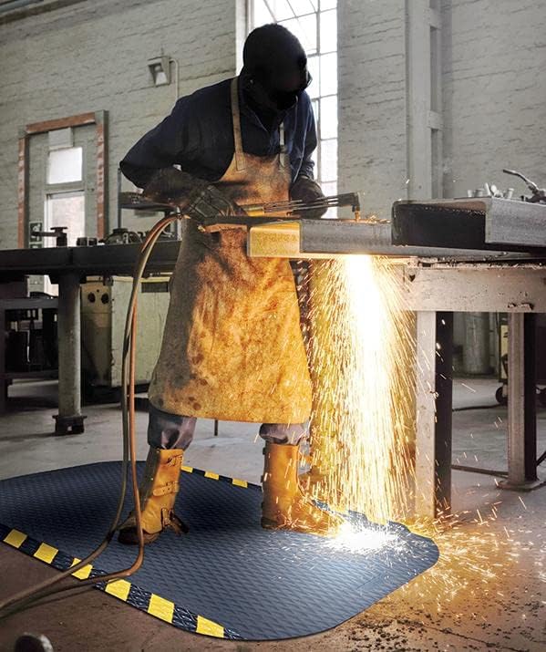 American Floor Mats Hog Heaven 5/8 inch Black & Black Border 3' x 10' Nitrile Backed Anti-Fatigue Comfort Mat