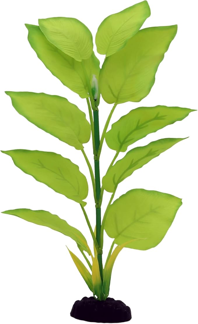 2-Pack 12 Inch Aquarium Silk Aquarium Plants, Artificial Plastic Plant for Small Tank, Goldfish, Fish Hides (Light Green, 12 Inch)