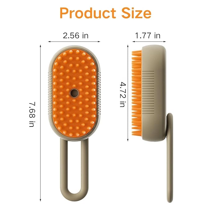 Cat Water Brush for Shedding,Water Comb for Dogs, Water Heat Grooming,3 in 1 Pet Comb For Dog Massaging,Hair Self Cleaning and Removal, Pet Hair Brush Steam For Indoor Cats and Dogs