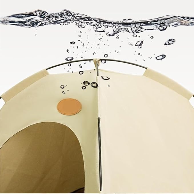 BreezyDen Pop-Up Pet Tent – Portable Indoor/Outdoor Cat Tent, Waterproof Pet Hideaway for Cats & Small Dogs with Mesh Window, Anti-Slip Base & Washable Design (Coffee, S (4 catties Kitten))