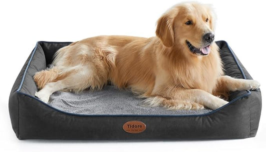 Orthopedic Dog Beds for Medium Dogs, Durable Egg Crate Foam Sofa Dog Bed wit Washable Removable Cover,Waterproof Lining,Pet Bed for Large Dogs (Dark Grey, 39.4" L x 31.5" W x 7.4" Th)