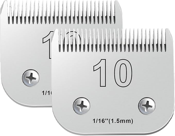 2PCS 10 Blades Dog Grooming Blades Compatible with Andis Dog Clippers,Dog Clipper Blades Compatible with Oster A5,Wahl km10 Dog Clippers for Animal Dog Cat Horse,Stainless-Steel Blade Sharp