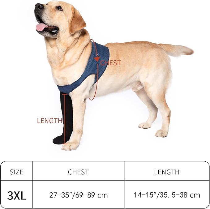 COODEO Dog Socks to Prevent Licking Paws, Healing Boots & Paw Protectors with Non-Slip Bottoms for Wound Protection, Waterproof Sleeve Shoes for Licking（Grey，3XL_Right