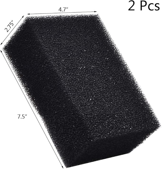 ALEGI Filter Foam Sponges, Bio Sponge Filter Media Pad, Cut-to-Size Foam for Aquarium Fish Tank (7.5" x 4.7" x 2.75" (2pcs))