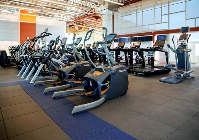 American Floor Mats - Extreme Rubber Gym Tiles - 1 Inch Thick Colorful Rubber Gym Tiles - Superior Shock and Sound Absorbing Tiles - 95% Light Greys 4 Tile Pack (Covers 16 Sq Ft)