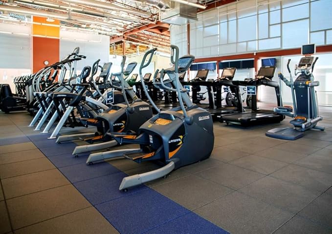 American Floor Mats - Extreme Rubber Gym Tiles - 1 Inch Thick Colorful - Superior Shock and Sound Absorbing - 35% Orange/Grey/White - 2' x 2' Single Tile (Covers 4 Sq Ft)