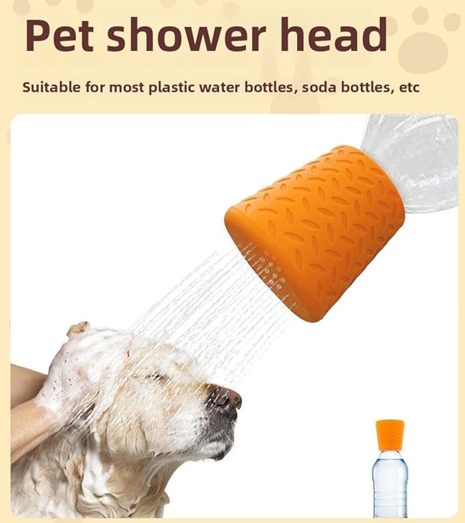 3 Piece Portable Outdoor Shower for Dogs Bottle Attachment Outdoor Sprayer Accessory for Most Plastic Water Bottles, Suitable for Bathing Pets During Outdoor Activities Camping.(Orange+Blue+Green)