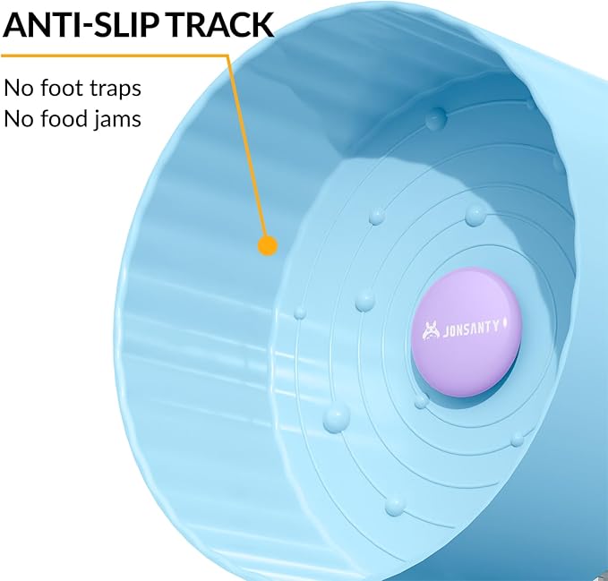9.5" Silent Hamster Wheel, Non-Slip Track, Exercise, Release Stress, Relieve Anxiety, Adjustable Height Stand, for Syrian Dwarf Hamster, Gerbil, Mice, Other Small Medium Sized Pets, Blue