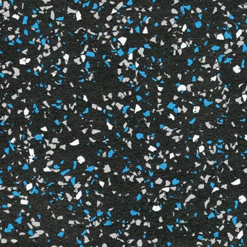 American Floor Mats - Extreme Rubber Gym Tiles - 1 Inch Thick Colorful Rubber Mats - Superior Shock and Sound Absorbing - 35% Blue/Grey/White - 2' x 2' Single Mat (Covers 4 Sq Ft)