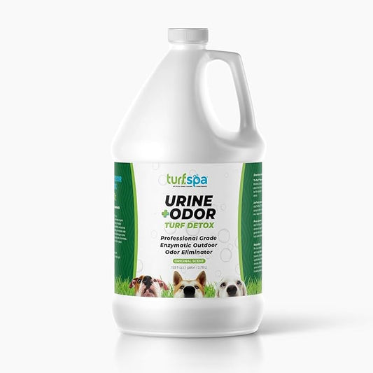 Urine & Odor Turf Detox: Gallon Refill of Professional Enzyme Cleaner & Odor Eliminator for Artificial Grass, Turf, Concrete, Patio & Kennels, Pet Urine Enzymatic Cleaner for Dogs & Cats