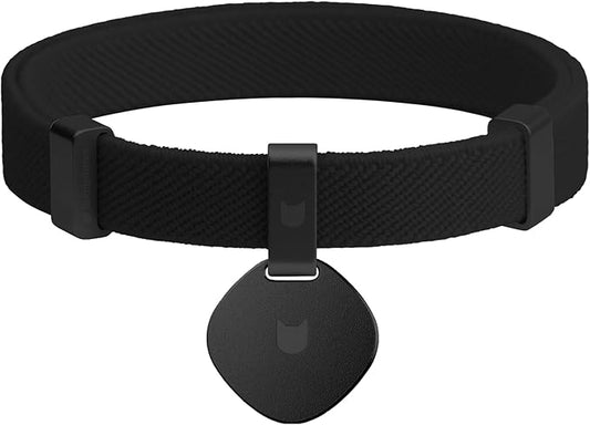 Safety Cat Collar and ID Tag Set, Elastic Quick Release Non Breakaway Collar, Personalized Aluminum Engraved Pet Name Tag, Lightweight for Kitten Small Large Cats (Midnight Black-S, Star)