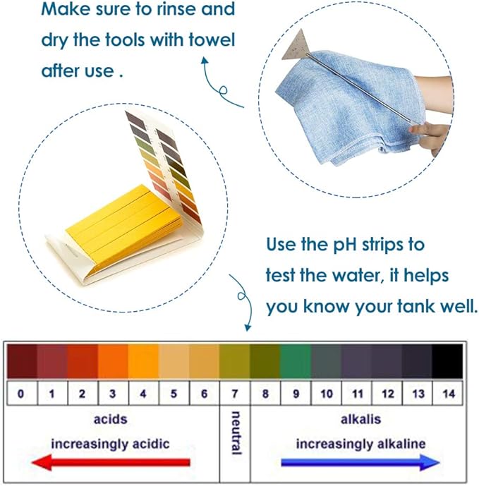 Capetsma Aquascape Tools, Long Stainless Steel Aquarium Plant Tools Aquarium Tweezers Scissors Spatula Tool Set Bonsai Kit Algae Scrapers Aquarium Cleaning Kit for Fish Tank Starter kit