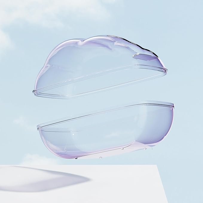 BUCATSTATE Sand Bath Container for Hamster Transparent Toilet with Scoop Set Dust Bath Sandbox Cage Accessories for Small Animals(Purple, Large)