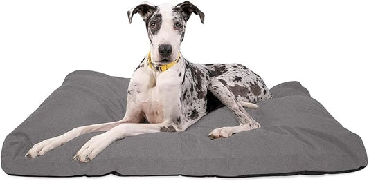K9 Ballistics Tough Rectangle Pillow XXL Extra Large Dog Bed - Removable Cover, Washable, Durable & Water Resistant Dog Bed Made for Big Dogs 68" x40 Light Gray Velvet